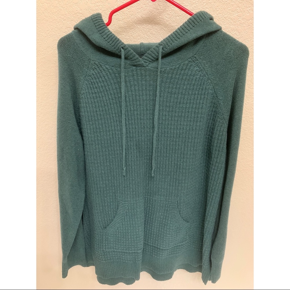 Green Tunic Sweater with Hood